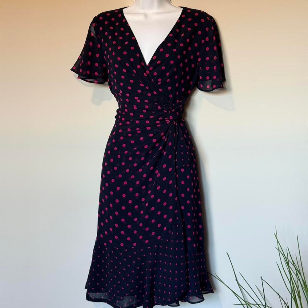 Black pink polka dot